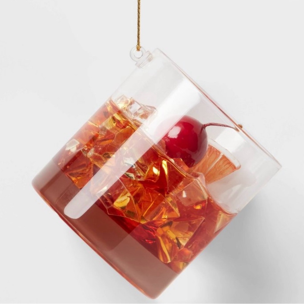 ❤️ WONDERSHOP OLD FASHIONED COCKTAIL CHRISTMAS TREE ORNAMENT NEW